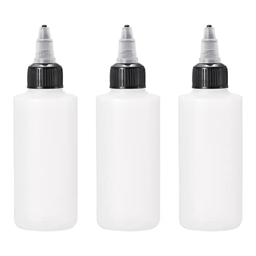 MECCANIXITY 100ml Empty Squeeze Bottles Dispensing Bottle with Twist Top Cap for Painting, Crafts, Repair, Liquids, Pack of 10