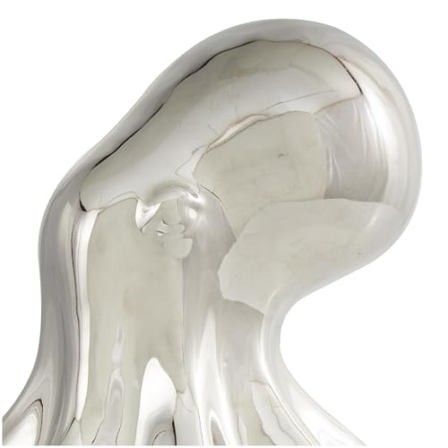 Image of Deco 79 Ceramic Octopus Decorative Sculpture Tall Standing Home Decor Statue, Accent Figurine 8 inch x 9 inch x 12 inch, Silver