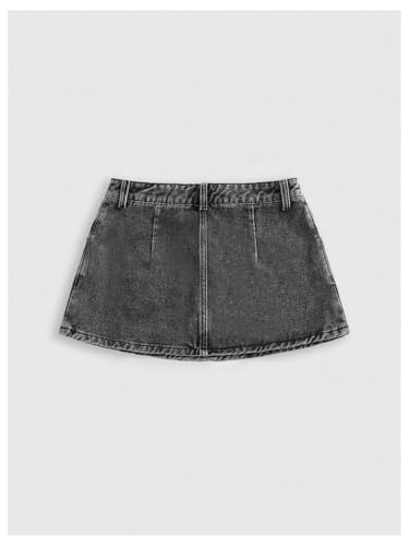 WDIRARA Women's Cross Embroidered Low Rise Mini Denim Skirt Grunge Punk Jean Skirt2