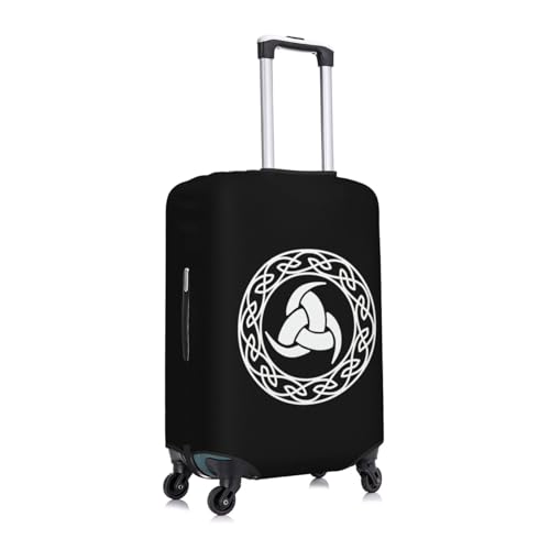 Norse Mythology Viking Travel Luggage Cover Suitcase Protector Fits 26-28 Inch Case(Black,L)2