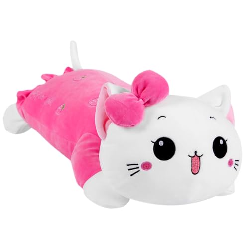HOXSNII Gatito Muñeco de Peluche, Cojines de Peluche Juguetes de Peluche Almohada de Felpa Kawaii Figura de Peluches Juguetes Almohada de Peluches Regalo Cumpleaños para Niños