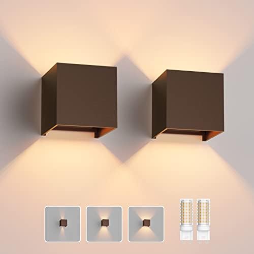 Klighten 2 PCS Aplique pared LED Con G9 LED Bombillas Reemplazabl...