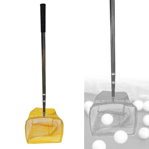 Bolsa de red para recoger pelotas de tenis de mesa con mango de acero inoxidable, herramienta de entrenamiento ajustable para recoger y almacenar eficientemente