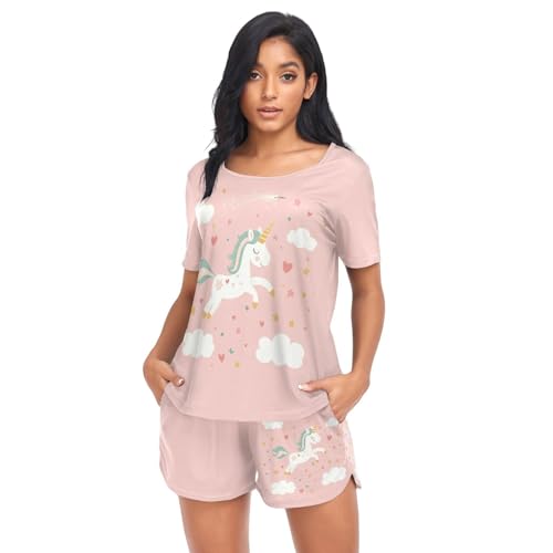 Pyjama licorne femmes pour soirées cocooning ensemble short taille S