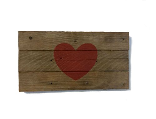 5 x 9 inch Hand Painted Small Heart Sign, Primitive Rustic Reclaimed Barn Wood, Wall Hanging, Gift for Her, Wedding, Love, Valentine's Day Decor, Photo Prop