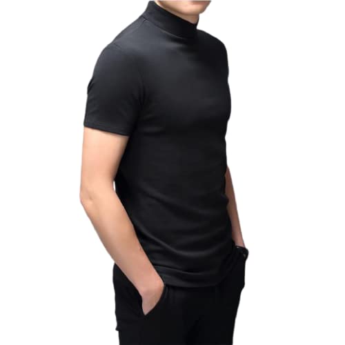 Rela Bota Mens Fashion T-Shirts Undershirts Thermal Underwear Tops Half Turtleneck Short Sleeve Slim Fit Basic Pullover Tees2