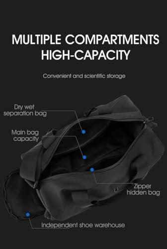 Travel Backpack with Wet Dry Compartments, Sports Fitness Bag, Unisex4