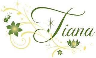 4 Inch Glitter Sparkle Tiana Text Decal Princess and The Frog Decal Disney Princesses Removable Wall Sticker Art Walt Home Decor 4 by 2 inch