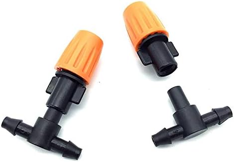 Utility Hose Butt Household Hose Adapter 1/4 inch Orange Garden Irrigation Sprinkler with Tees Connectorriculture Fogger Cooling for 4/7 Mm Garden Hose 10 Pcs/Black