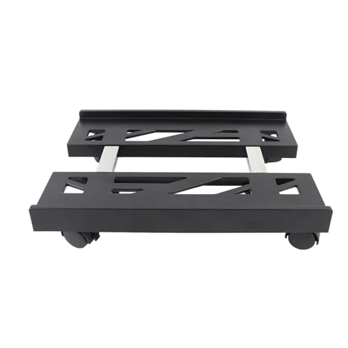 Soporte móvil para torre de PC ajustable con 4 ruedas giratorias con bloqueo, soporte robusto para CPU para escritorio de juegos u oficina, carrito ventilado para piso que cabe la mayoría de las PCs miniatura 3