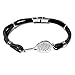 bracciale padel acciaio e cordino nero bcc2805
