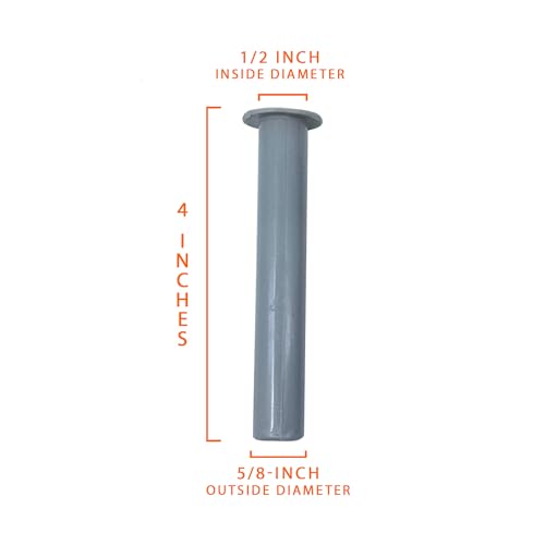Image of 5-Pack Gray Sleeve and Cap Set for Pool Safety Fence | Original Made By Life Saver Pool Fence DIY - 5 /8'' Base Diameter and 4'' Height | For Use on Concrete, Pavers, Deck