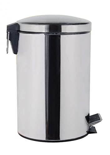 Acier Inox. Poubelle à Pédale 12L