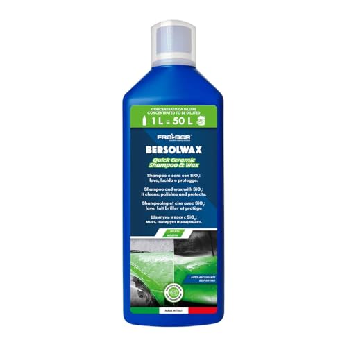 Bersolwax Shampoo Ceramico con Cera per Auto e Tutti i Veicoli - 1 Litro - 1 Pz