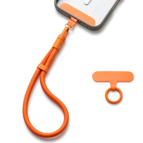 MORSUNBELA Cordon Telephone Portable, Chaine Telephone Portable, Réglable Cordon Téléphone, Laniere de Ttéléphone Compatibles avec la Plupart des coque de phone - Orange