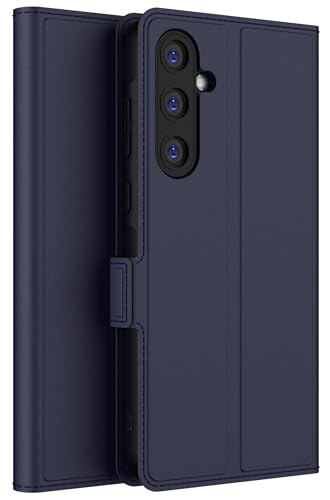 Image of Kapa Noble Slim Magnetic Leather Flip Case Cover for Samsung Galaxy M35 (5G) | Card Holder Stand Flip Wallet Case (Blue)