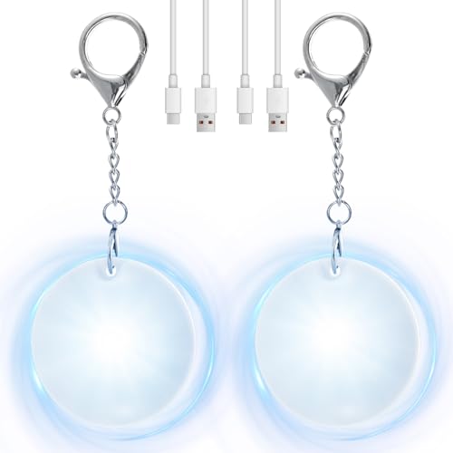 2 Stück LED Handtaschenlicht mit Sensor automatische,berührungsaktiviertes Handtaschenlicht,tragbares Herzförmige Nachtlichter,Mini Handtaschenlampe,Geschenk für Frauen,Mutter,Mädchen(kreisförmig)