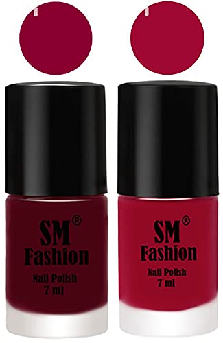 Image of Long Lasting Nail Polish | Nail Paint Combo 7 ml Each) - Set of 2 Boysenberry-Pure Wine