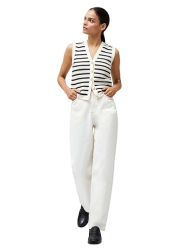 Image of KOTTY Women's High Rise Wide Leg Jeans|Cotton Blend Straight Fit Denim|Trendy Comfortable Casual Wear