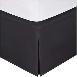 Beddengoed Basis Volant Laken – Bedrok – Zwart Wit Dubbele Eenpersoons Queen King Zacht Geborsteld Microvezel – Geplooid…