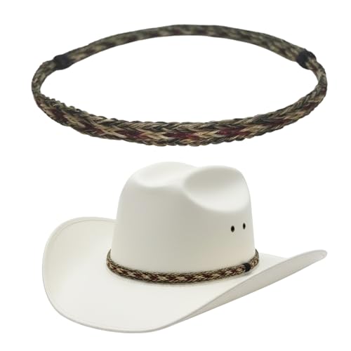 Image of Gamboa 100% Natural Horsehair Hat Bands for Cowboy and Panama Hats for Men and Women Western Hat Bands