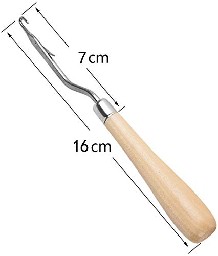 Clhjinruoliu 641-998-464 2 Pieces 6.3 Inch Wooden Bent Latch Hook Crochet Needle, Knitting Tool thumb #4