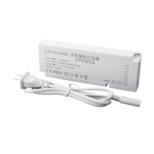 THREELEMON Cabinet Light Dedicated Power Supply 12V Interface Ultra-Thin Transformer 24v Wardrobe Wine Cabinet Light 60W/150W 10-bit Output Interface(100W-12V)