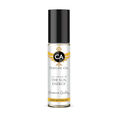 CA Perfume Impression of The Sun Energy Unisex Fragrance Oil Floral Fruity Musk Scent Long Lasting Perfumes for Women &amp; Men Travel Size TSA Ready Mini Parfum Body Oil Roll-on 0.33 Fl Oz 10ml