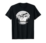 Vintage Airplane Moon Fly Plane Aviator Aviation Pilot Men T-Shirt