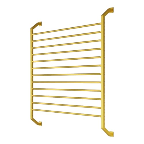 Estante de almacenamiento de tela para pared con 12 varillas ajustables, dorado, 160 cm 2