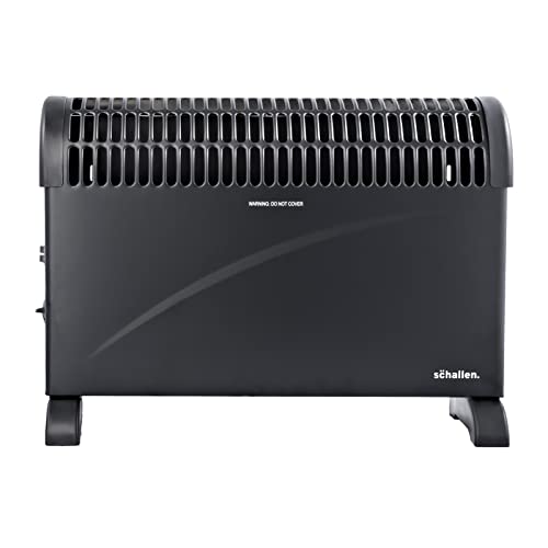 Schallen 2000W Electric Convector Radiator Heater - 3 Heat Settings, Adjustable Thermostat & Overheat Protection in All Black Schallen 2000W Electric Convector Radiator Heater - 3 Heat Settings, Adjustable Thermostat & Overheat Protection in All Black