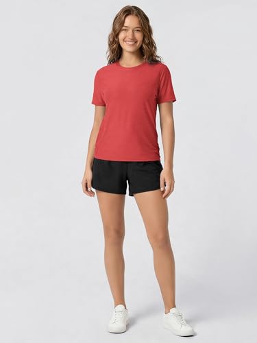 Image of ODODOS Women's Performance Cropped Tee Ultra Soft odSTRATUM Tech Short Sleeve Relaxed Top Crew Neck T-Shirts