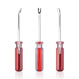 El paquete incluye: recibirá 3 paquetes de destornillador extractor de tachuela, cantidad suficiente para satisfacer sus necesidades; Las herramientas de destornillador pueden quitar fácilmente grapas de muebles, pisos, cajas de madera, cajas de cartón, marcos de fotos, alfombras y otros