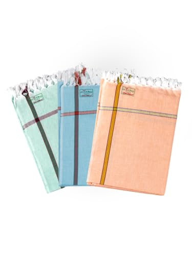 Image of RAMRAJ COTTON Softest Cotton Colour Plain Bath Towel Haiku(Pack of 3)