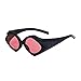 Haklxyg Sunglassesfashion Sunglasses Trendy Personalized Outdoor Street Sunglasses Color Sunglasses Polygonal Sunglasses-Red