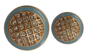 Ani accessories Classic Enameled Crystal Rhinestone Metal Button for Coat Blazer Suit, Sherwani and Indian Dresses Sports Coat Size (30L & 34L) (Light Blue)-picture-49