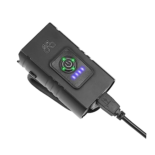 Garneck Bike Light 1000mah Led Bike Front Light Charging Power Indicator for Cycling