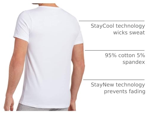 Image of Jockey Men's Undershirt Slim Fit Cotton Stretch V-Neck Undershirt - 2 Pack