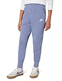 Nike Kid's Sportswear Club Fleece High-Waisted Fitted Pants, World Indigo/World Indigo/White, X-Large