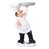 Generisch Europäische Kochfigur aus Robustem Kunstharz Kleiner Kochstatue für Küche und Restaurant Stabile Küchenkochskulptur Als Tischdekoration