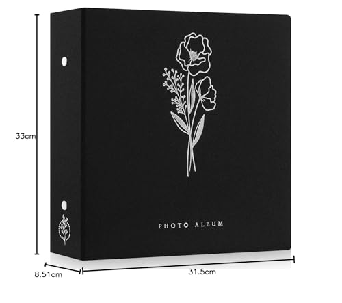 Lanpn Photo Album 4x6 1000 Pockets, Linen Extra Large Capacity Slip in Picture Albums Holds Landscape and Portrait 4x6 Photos Black