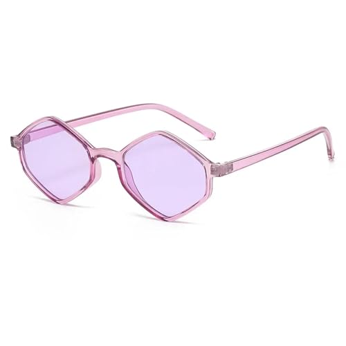 Lunettes de soleil femme UV400 violet clair montures transparentes vintage chic