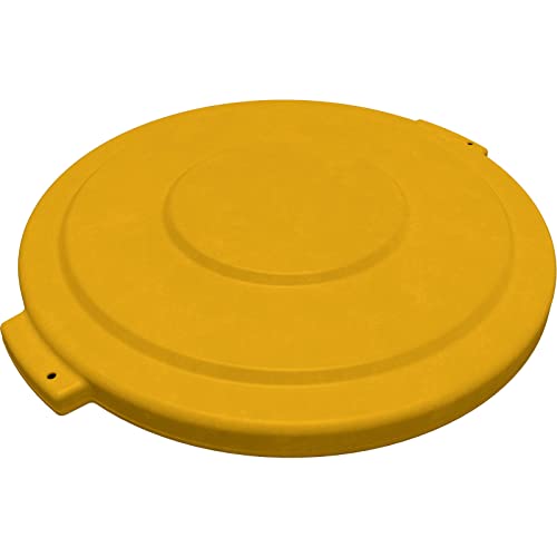 SPARTA Bronco Lid for 32 Gal. Trash Can, Durable, Food-Safe, NSF and HACCP-Compliant, Lid for Commercial Use (Container Sold Separately – Fits Bronco Only), Polyethylene, 32 Gallon, Yellow (Pack of 4)