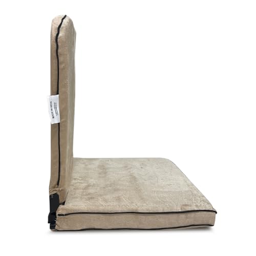 Image of Kawachi Right Angle Back Support Portable Relaxing Folding Yoga Meditation Floor Chair Easy to Carry I113 (I83-Beige)