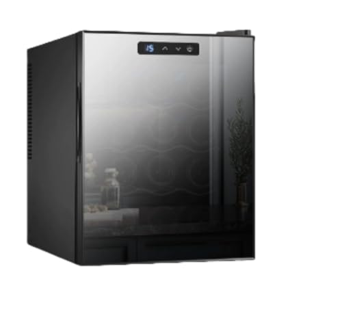 kiwet ワインセラー 日本酒セラー、ワインクーラー、 コンプレッサー式 12本収納 小型静音式 温度設定 恒温保湿 12?18°Cの温度調整 容量 32L 家庭業務用 小さなキッチン、アパート、RVに適しています (鏡面,金属モデル)