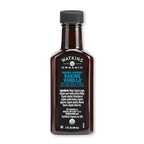 Watkins Organic Original Gourmet Baking Vanilla, with Pure Vanilla Extract, 2 oz. Bottle, 1-Pack