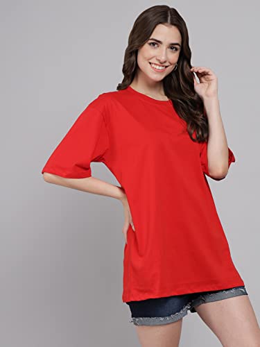 Image of FUNDAY FASHION Women Cotton Half Sleeve Oversized T-Shirt (Pack of 2)
