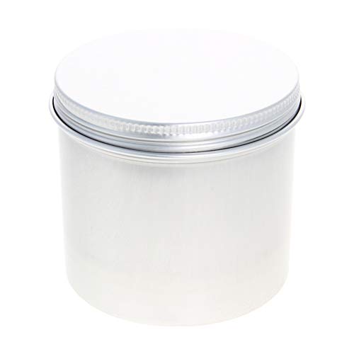 Othmro 3Pcs 8.5oz Metal Round Tins Aluminum Tin Cans Jar Refillable Containers 250ml Tin Cans Tin Bottles Containers with Screw Lid for Salve Spices Lip Balm Tea Candies Silver 75×70mm