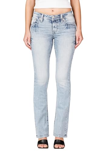 Miss Me Women's Fleur De Lis Americana Bootcut Jeans2