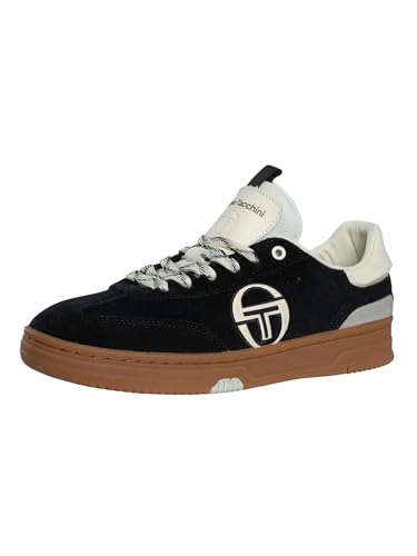 Sergio Tacchini Hombre Zapatillas Neo Terrance De Piel, Raven/Tofu/Quiet Grey, 44 EU